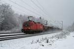 1016 039 mit gemischten Gterzug am 12.12.2009 in Haar.