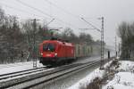 1016 002 mit einem KLV Zug am 02.12.2010 zwischen Vaterstetten und Haar.