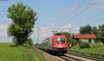 1016 007- mit dem EC 113 (Frankfurt(Main) Hbf-Klagenfurt Hbf) an der ex Bk Hilperting 18.5.13