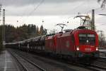 ÖBB 1016 013 am 9.11.13 mit einem weiteren ÖBB Taurus und einem Autozug in Aßling (Obb.)