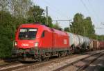 BB 1016 003 mit EZ 45910 (Linz Vbf–Nrnberg Rbf) am 22.05.2014 in Beratzhausen, aufgenommen vom Bahnsteigende