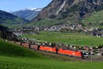 Am 25. April 2013 erfreute der LGAG 48401 von Linz Stahlwerke nach Koper in Slowenien mit einem Neulack-Taurus-Tandem, bestehend aus 1016.047 und 1116.122. Aufgenommen in Anger mit herrlichem Blick auf Bad Hofgastein und das Gasteinertal.