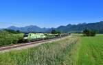 1016 020 mit einem leeren Autozug am 16.06.2021 bei Bernau am Chiemsee.