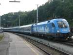 1016 023 Kyoto fhrt mit Zug IC 530 aus dem Bahnhof Leoben aus. 19.08.2007
