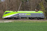 1016 036-6  CAT - City Airport Train   am 11.4.26 bei Eglharting. 