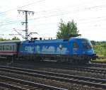 Die 1016 023-2  Kyoto Express  am IC  Knigsee  (IC 2082) auf der Fahrt nach Norden. Hier in Nrten Hardenberg. 16.08.2009.