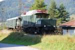 1020.44 mit Nostalgie-Sonderfahrt vor Einfahrt in den Bahnhof Ehrwald-Zugspitzbahnhof am 02.09.2008