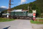 1020.44 mit Nostalgie-Sonderfahrt von Reutte nach Garmisch bei der Einfahrt in den Bahnhof Ehrwald-Zugspitzbahnhof am 02.09.2008