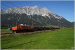 1020 037 der GEG fhrt mit dem Planstrom SDZ von Linz-Stahlwerke nach Bischofshofen. 
blarn mit Grimming 4.10.2010