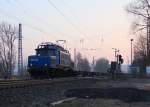 Am Abend des 08.02.2012 hie es noch:  Krokodil-Alarm  auf der NSS! 1020 041-8 brachte einen Containerzug von Schweinfurt nach Bremen. Aufgenommen am B Eltmannshausen/Oberhone.