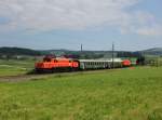 Die 1020 037 mit einem Sonderzug nach Freilassing am 31.05.2014 unterwegs bei Weng.