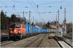 1042 013 fhrt mit Gterzug 41197 von Bratislava nach Tarvis. 
Zeltweg Tele 8.3.2011