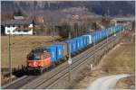 1042 013 fhrt mit Gterzug 41197 von Bratislava nach Tarvis. St. Margarethen 8.3.2011 
