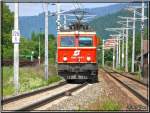 E- Lok 1044.093 mit Lackierung in Blutorange fotografiert in Knittelfeld 31.05.2007