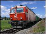 E- Lok 1044.093 mit Lackierung in Blutorange fotografiert in Knittelfeld 31.05.2007