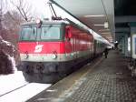 1044 121 - Zuglok des OEC 669  Steirisches Thermenlan  - am 9.3.2005 im Anfangsbahnhof Bregenz. 