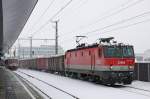 1044 020 mit dem GAG 59017 nach Tulln. St. Plten, 10.01.2010