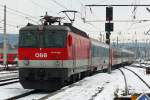 1044 086 bei der Einfahrt in Salzburg 15.1.2010