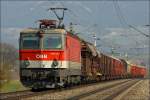 1044 043 fhrt mit Gterzug 56603 von Wien Zvbf nach Knittelfeld. St.Margarethen 9.4.2010