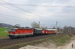 berstellfahrt der 1145 + 2066 war am 10.04.2010 angesagt - 1044.064 bespannte den SGAG 96055 auf der Fahrt von Amstetten nach Schrotthof (Strasshof).