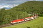 1044 109 mit einem OIC nach Wien Meidling am 02.06.2009 unterwegs bei Eichberg.