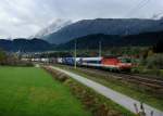 1044 117 mit einer Rola am 30.10.2012 unterwegs bei Terfens.