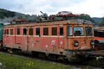 Die 1959 gebaute Elektrolokomotive 1046 020-2 war Mitte August 2020 im Lokpark Ampflwang zu sehen.