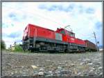 Eine etwas ungewhnliche Perspektive der Verschublok 1063 019 durch die Brennweite von 15 mm  Zeltweg 30.07.2007