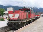 1063 040-8 whrend 150 Jahre Eisenbahnen in Tirol/Wrgl auf Wrgl Hbf am 23-8-2008.