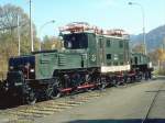 BB  Krokodil  1089.06 an einer Fahrzeugausstellung im VHS Luzern in den 1990er Jahren.Heute befindet sich diese Lok im  Auto&Technikmuseum Sinsheim/De (Archiv P.Walter)