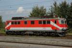 E-Lok 1110.522 (Valousek-Design) der GEG (sterr. Gesellschaft fr Eisenbahngeschichte) abgestellt im Bahnhof Timelkam am 30.9.2006