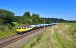 1110 524 mit einem Kesselzug am 03.09.2021 bei Pöndorf.