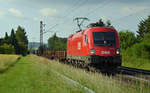 1116 129 schleppte am 12.06.17 einen Langschienenzug durch Himmelstadt Richtung Gemünden.
