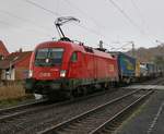 1116 280 mit LKW-Walter-KLV-Zug in Fahrtrichtung Bebra.