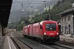 Nachdem die 1116 269 zusammen mit 1016 026 ihren Güterzug am Brenner abgeliefert hatten, fuhren sie am 03.07.2018 erneut, nun aber als Lokzug, durch den Bahnhof von Matrei am Brenner in Richtung