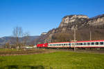 Seit der Einstellung von grenzüberschreitenem Verkehr zur Schweiz wird der EC 163/4 täglich von Feldkirch nach Wolfurt und zurück gefahren. Seit dieser Woche ist ein veränderter und verkürzter Wagenpark an der Lok, die nur noch alleine den Zug zieht. 1116 140-5. 1.4.20