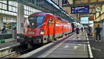 1116 190-0 (Siemens ES64U2) ÖBB steht nach der Fahrt als IC 284 (Linie 87) bzw.