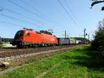 1116 161-1 durchfährt mit gemischtem Güterzug Bhf. Timelkam in Richtung Salzburg; 120918