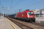 1116 041-5 mit dem NJ 40294 aus Rom im Bahnhof Wien-Meidling. Fotografiert am 24.06.2021