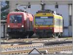 1116 099-1 neben ET 10.109 der Montafonerbahn vor dem Depot Buchs (SG). (07.01.2008)