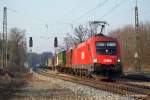 1116 083-5 folgt im Blockabstand mit einem weiteren KLV-Zug Richtung Rosenheim.