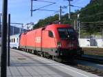 Die Abfahrbereite 1116 192-6 mit EC 103 nach Villach  am 19.09.2014 