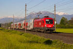 1116 099 mit einem REX auf der Fahrt nach Lindau. Zwischen Hohenems und Dornbirn. 22.5.17 