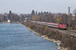 IC 119 wird aus der Abstellung in Reutin gen Lindau Hbf gezogen.