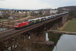 1116 077 mit einem Audi-Zug bei Regensburg-Prüfening Richtung Nürnberg, 04.03.2017