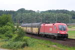 1116 280 am 16.07.2019 mit einem Autozug bei Friedland.