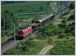 Fast 20.000 PS fr diesen kurzen Gterzug. 1116 193 an der Spitze dieses Gterzuges am 1.7.2007. Aufgenommen auf der Hhe des Sdportals des Busserltunnels zw. Pfaffsttten und Gumpoldskirchen.