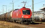 RCC / ÖBB 1116 150 durch Anklam am 05.02.2020 - Teleaufnahme - Fussweg an der Kleingartenanlage gegenüber ZuFa.