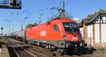 ÖBB - Österreichische Bundesbahnen [A] mit  1116 056  [Name: Mohlibert] (NVR:  A-ÖBB 9181 1116 053-3) und einem Kesselwagenzug am 22.04.20 Bf. Magdeburg Neustadt.