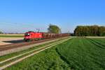 1116 186 mit einem Güterzug am 21.04.2020 bei Langenisarhofen.